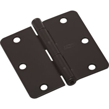 National Hardware 3-1/2 In. x 1/4 In. Radius Oil Rubbed Bronze Door Hinge