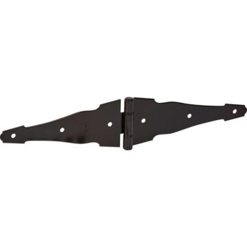 National 6 In. Black Full Surface Ornamental Strap Hinge 