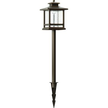 NEBO LED All-Weather Metal Square Crackle Glass Path Light (Espresso)