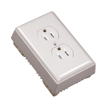 Wirem 1-Gang Non-Metallic Duplex Receptacle Box with Faceplate and Device