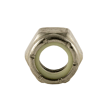 10-24 Nylon Lock Nut Coarse Thread, Stainless Steel   