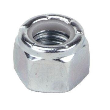 1/2"-13 Nylon Lock Nut Coarse Thread, Zinc   