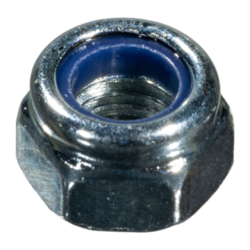7 mm - 1.00 Nylon Lock Nut Coarse Thread, Zinc   