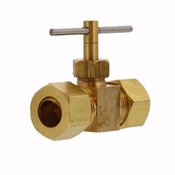 Jones Stephens 3/8 x 3/8 in Compression Brass Straight Needle Valve