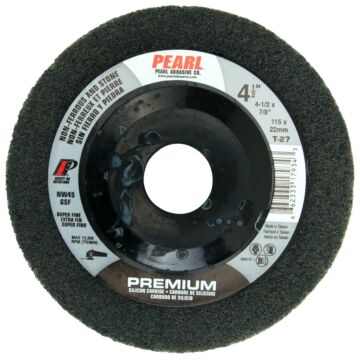 Pearl Abrasives Silicon Carbide Surface Preparation - 4-1/2 x 7/8 SC Grey Surface Preparation Wheel, Super Fine Grit, 10/Box