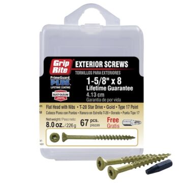 Grip-Rite #8 T-25 Star 1-5/8 in Deck Screw 67pk
