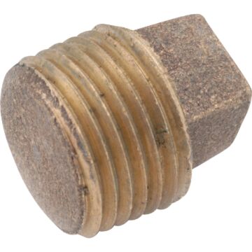 Anderson Metals Red Brass Threaded Cored Pipe Plug - 1/8 in.