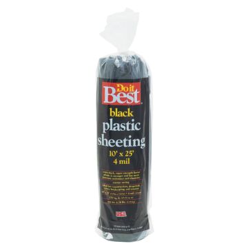 Warps 4 mil Plastic Sheeting (Black) 10 ft x 25 ft