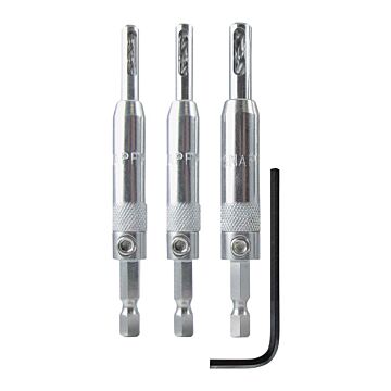 Make it Snappy Tools 3 Pieces 1/4 in High Speed Steel Self-Centering Hinge Bit Set