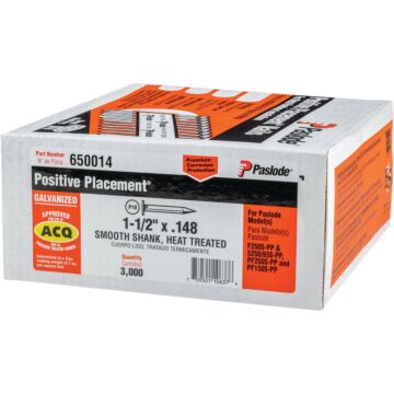 Paslode 1-1/2 In. x 0.148 In. Paper Tape Smooth Shank Heat Treated Mechanical Galvanized Metal Connector Nail (3000-Count)