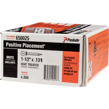 Paslode 1-1/2 In. x 0.131 In. Paper Tape Smooth Shank Heat Treated Brite Metal Connector Nail (4000-Count)