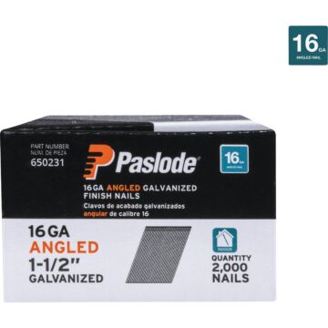 Paslode 1-1/2 In. 16-Gauge 20 Degree Galvanized Angled Finish Nails (2000 Ct.)