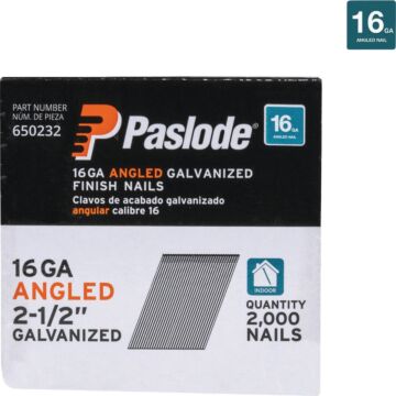 Paslode 2-1/2 In. 16-Gauge 20 Degree Galvanized Angled Finish Nails (2000 Ct.)