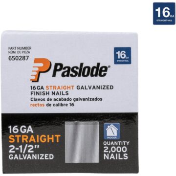 Paslode 2-1/2 In. 16-Gauge Galvanized Straight Finish Nails (2000 Ct.)