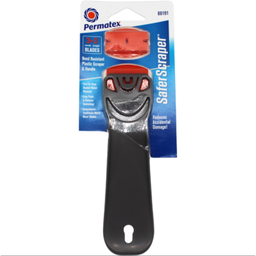 Permatex 3-Straight and 3-Curved Reinforced Plastic Poly Universal Safer Scraper