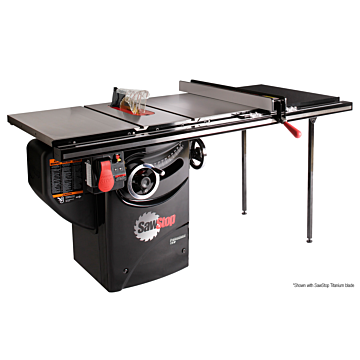 SawStop ASSEMBLY: 1.75HP Professional Cabinet Saw with 36” Professional T-Glide fence system, rails & extension table