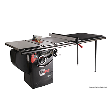 SawStop ASSEMBLY: 1.75HP Professional Cabinet Saw with 52” Professional T-Glide fence system, rails & extension table