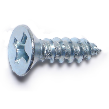 #8 x 5/8" Phillips Flat Head, Wood Screw, Zinc 