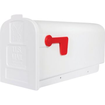 Gibraltar Parsons Medium White Plastic Post Mount Mailbox