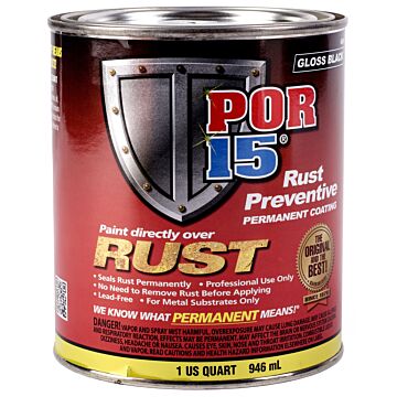 POR-15® 45004 1 qt Gloss BlackLiquid Non-Porous Rust Preventive Coating