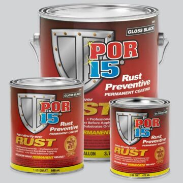 POR-15® 45008 1 pt Gloss BlackLiquid Non-Porous Rust Preventive Coating
