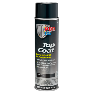 POR-15® 45818 15 oz Aerosol Gloss BlackLiquid Rust Preventive Top Coat DTM Paint