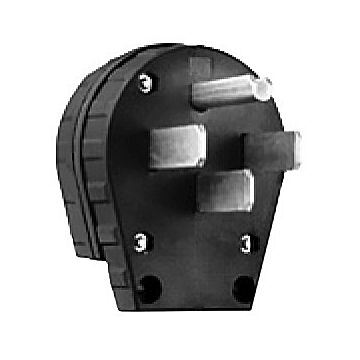 Pass & Seymour Legrand 3867CC5 Electrical Plug, 3 -Pole, 50 A, 125/250 V, NEMA: NEMA 10-30P, 10-50P, Black