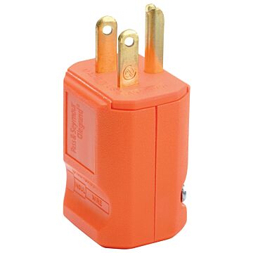 Pass & Seymour PS5965OCC20 Electrical Plug, Straight Blade, 15 A, 125 V, NEMA: NEMA 5-15P, Orange