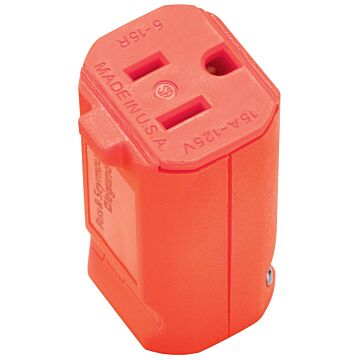 Pass & Seymour Legrand PS5969OCC20 Electrical Connector, 15 A, 125 V, NEMA: NEMA 5-15R, Orange