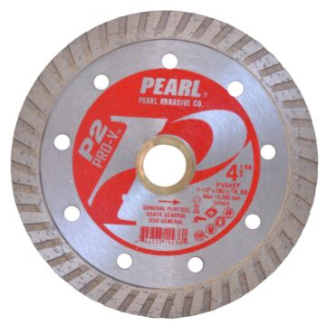 Pearl Abrasives P2™ Pro-V Turbo Blades - 4-1/2 x .080 x 7/8, 5/8 Pearl P2 Pro-V™ Gen. Purpose Flat Core Turbo Blade, 10mm Rim