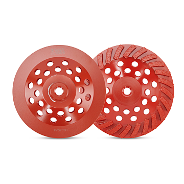 Pearl Abrasives P2™ Pro-V Segment Swirl Cup Wheel 7" 5/8"-11, 24 Segment