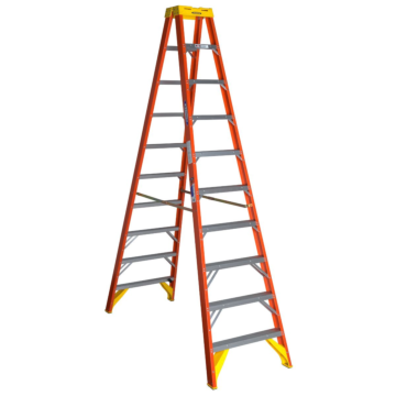 T6210 10 ft Type IA Fiberglass Twin Ladder