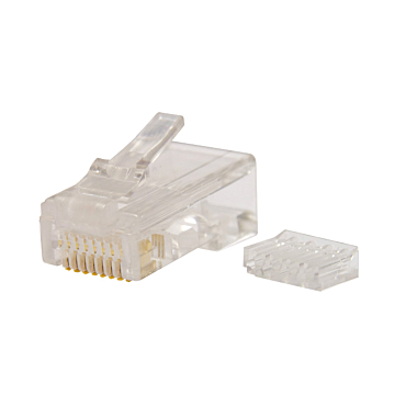 8 TelCom RJ-45 Cat 6 Modular Plugs, 8-Position, 8-Contact, Rounded Cable, Solid Wire
