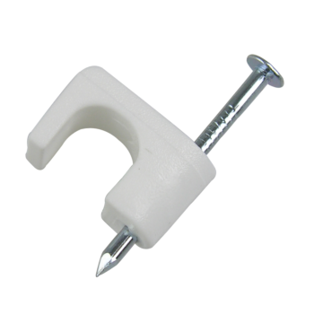 25 White 1/4 inch Coaxial Cable Staples - Low Voltage