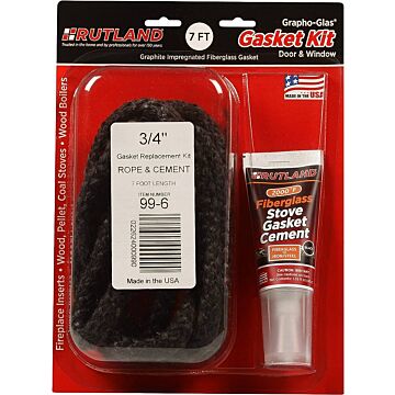 Rutland 3/4 in W x 7 ft Rope Pellet Stove Gasket Kit
