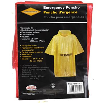Diamondback Emergency PVC Poncho w/ Hooded Collar
