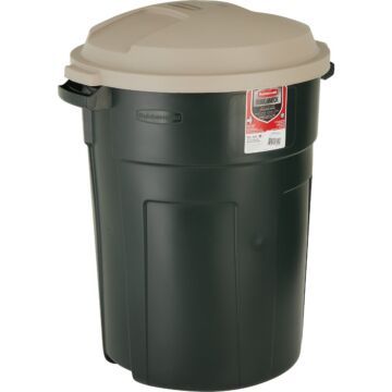 Rubbermaid Roughneck 32 Gal. Green Trash Can with Lid