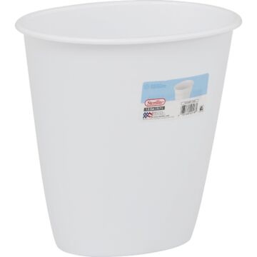 Rubbermaid Sterilite 1.5 Gal. White Oval Vanity Wastebasket
