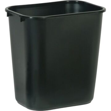 Rubbermaid Commercial 28-1/8 Qt. Black Rectangle Office Wastebasket