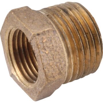 Anderson Metals Red Brass Hex Reducing Bushing - 1/4 in. MIP x 1/8 in. FIP