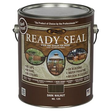 Ready Seal No. 125 Exterior Stain & Sealer, Dark Walnut, 1 Gallon