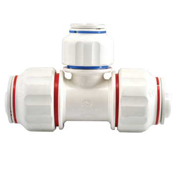 Jones Stephens 3/4" x 3/4" x 1/2" Twist to Lock Plastic Tee Union