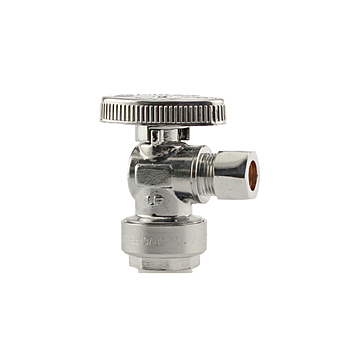 Boshart Industries NO LEAD 1/2"PUSHFIT x 3/8"COMP 1/4 TURN, TEE SUPPLY VALVE