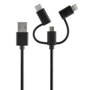 ROVE RV06551 4 ft BlackCharge & Sync 3-in-1 Charging Cable