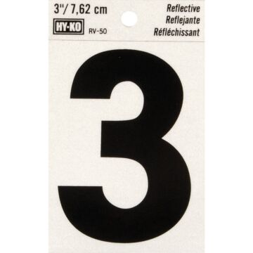 HY-KO Hy-Ko Vinyl 3 In. Reflective Adhesive Number Three