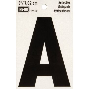 HY-KO Hy-Ko Vinyl 3 In. Reflective Adhesive Letter, A