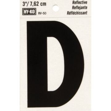 HY-KO Hy-Ko Vinyl 3 In. Reflective Adhesive Letter, D