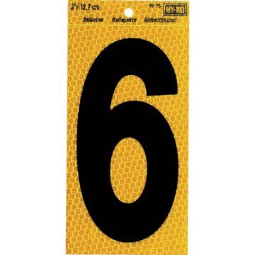 HY-KO Hy-Ko 5 In. Yellow Reflective Number 6