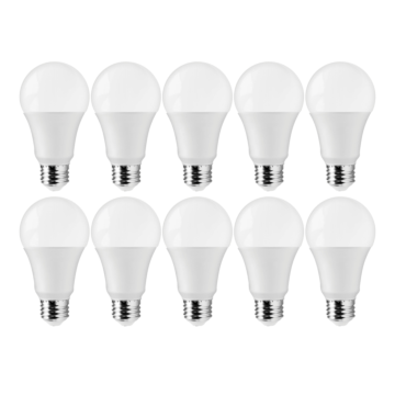Satco 12 Watt A19 LED - 5000K - 75 Watt Replacement - Medium base - 220 deg. Beam Angle - 10-Pack