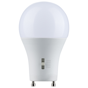 Satco 8.8 Watt A19 LED - Bi Pin GU24 Base - CCT Selectable - 120 Volt - Frost Finish